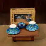 Handmade Ceramic Cup Set & Gift Box, Gift for Her (Blue) - Image 2