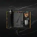 Personalized Glass Bottle with Lid & Personalized Notebook & Metal Touch Pen & Photo Frame & Black Mug Gift Set