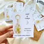 Invitation Style Drop Epoxy Keychain Engagement, Wedding, Henna Ceremony, Gift