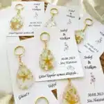 Invitation Style Drop Epoxy Keychain Engagement, Wedding, Henna Ceremony, Gift - Image 4