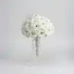 Velvet Rose Bridal Bouquet with Beaded Stones - Wedding, Marriage, Gift