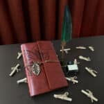 Personalized Leather Journal with Name – Calligraphy Set with Feather Quill Pen & Ink – Custom Writing Gift - Image 2