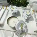 Metal Box Candle with Flower Details Engagement, Wedding, Henna Ceremony, Marriage, Gift - Image 4